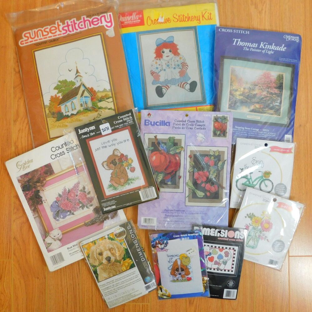 Cross Stitch Dimensions Bucilla Suzy Zoo, Kincade Lot of 12 Kits Vintage NEW NOS